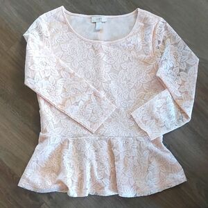 LOFT Women's Lace Peplum Top